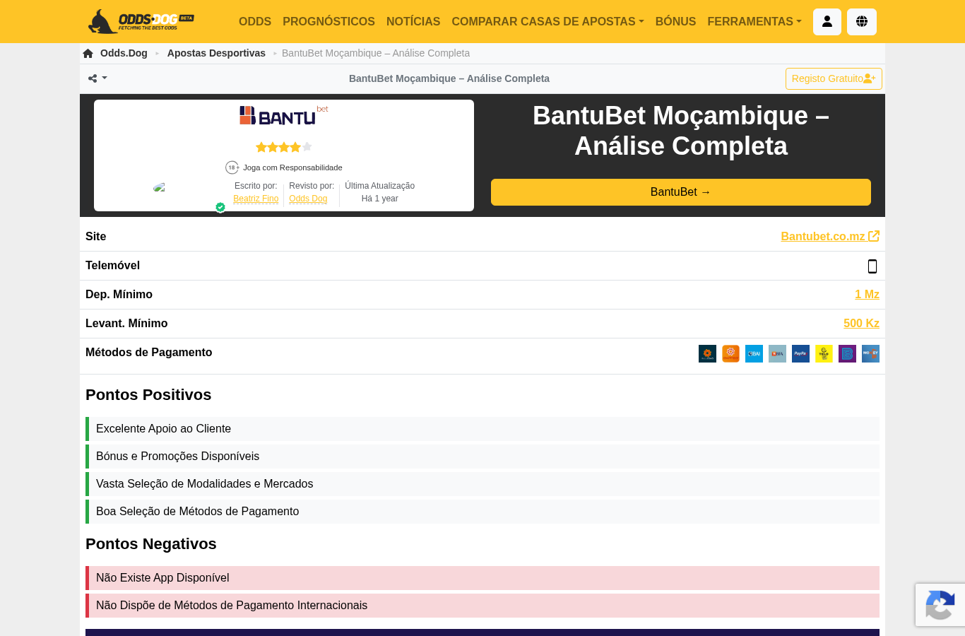 Fonte pública contextual para BantuBet