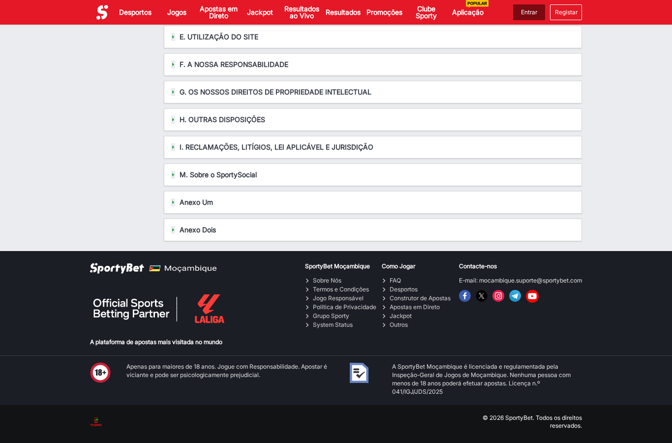 Fonte pública contextual para SportyBet